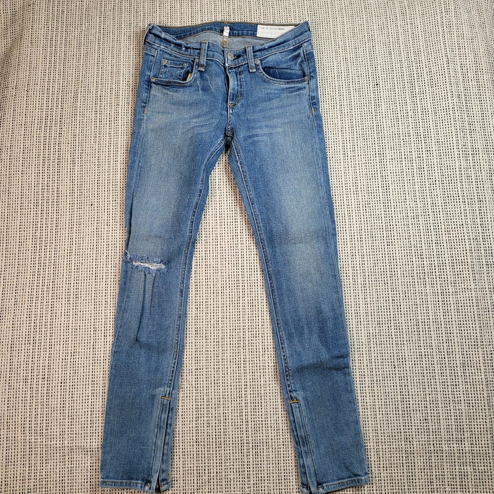 Women's rag & bone Zipper Capri Jeans Distressed‎ Deville Size 26